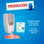 DISPENSADORES  AUTOMÁTICO CON SENSOR  + GEL BAC INSTANTÁNEO 800 ml.