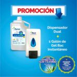 DISPENSADOR DUAL + GEL ALCOHOL 4 LT.