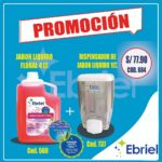 DISPENSADOR DE JABÓN CAPACIDAD 1LT + JABÓN LIQUIDO FLORAL 4LT