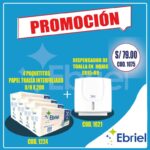 4 PAQUETES DE PAPEL TOALLA INTERFOLIADO 200 HOJAS C/U + DISPENSADOR COLOR BLANCO