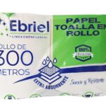 PAPEL TOALLA EN ROLLO 100% CELULOSA 300 MT C/ROLLO  PACK X 2