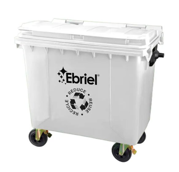 carrito1 CONTENEDOR DE RESIDUOS SOLIDOS SIN PEDAL - 660 L Blanco - Imagen 1