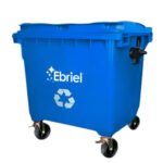 Contenedor Plástico  Con 4 Ruedas, Sin Pedal, de 1100 Litros - Azul
