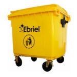 Contenedor Plástico  Con 4 Ruedas, Sin Pedal, de 1100 Litros - Amarillo