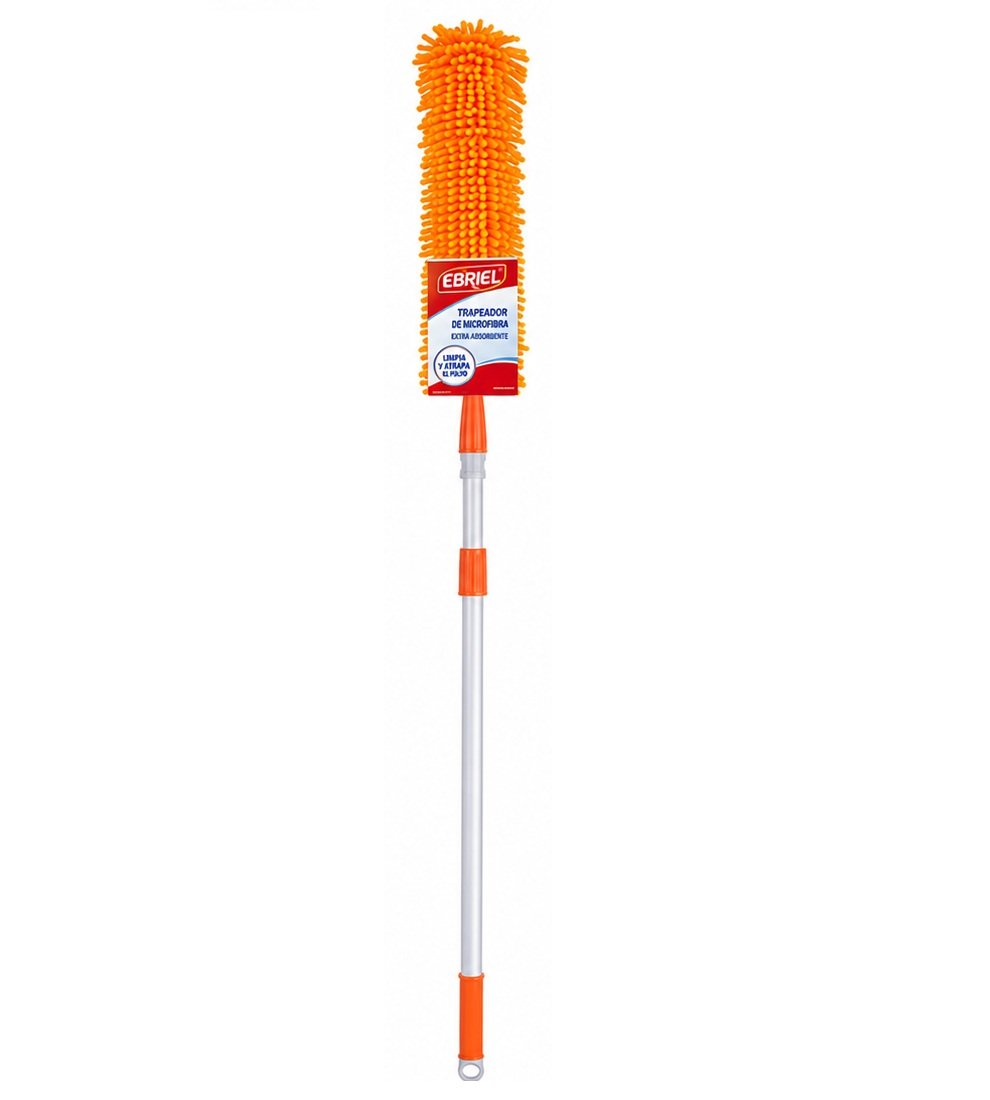 MOPA ANARANJADO + MANGO MOVIBLE PAIT Plumero Telescópico Microfibra + Mango Extensible 1.72 cm para Techos Altos - Imagen 1